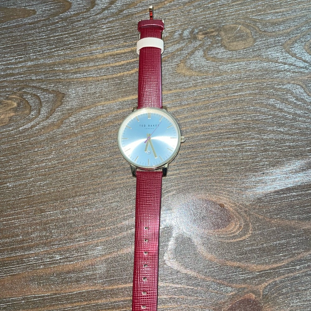 Ted baker red leather band watch